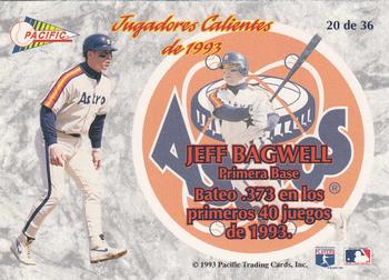 1993 Pacific Spanish - Jugadores Calientes #20 Jeff Bagwell Back