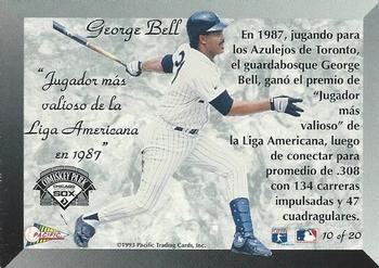 1993 Pacific Spanish - Prism Inserts #10 George Bell Back