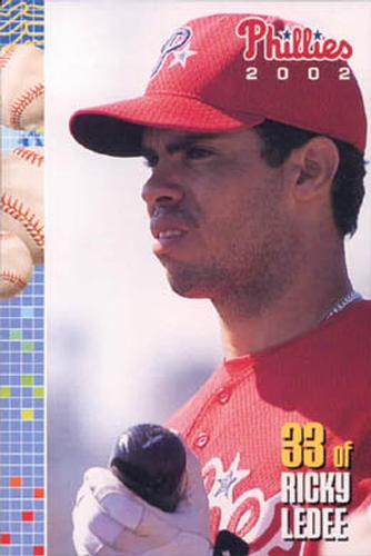2002 Philadelphia Phillies Photocards #14 Ricky Ledee Front