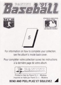 1991 Panini Stickers (Canada) #5 Astros Logo Back