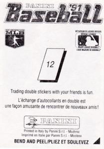 1991 Panini Stickers (Canada) #12 Eric Yelding Back