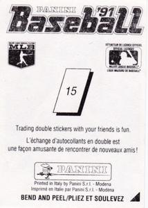 1991 Panini Stickers (Canada) #15 Danny Darwin Back