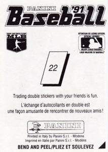 1991 Panini Stickers (Canada) #22 Jeff Blauser Back