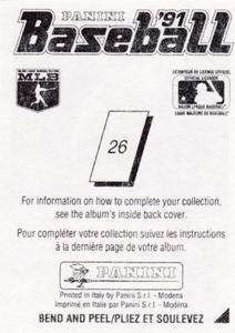 1991 Panini Stickers (Canada) #26 John Smoltz Back