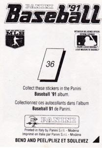 1991 Panini Stickers (Canada) #36 Milt Thompson Back