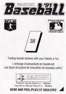 1991 Panini Stickers (Canada) #38 Joe Magrane Back