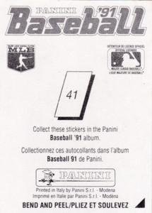 1991 Panini Stickers (Canada) #41 Cubs Logo Back