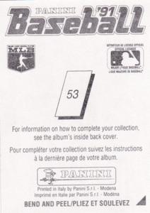 1991 Panini Stickers (Canada) #53 Dodgers Logo Back