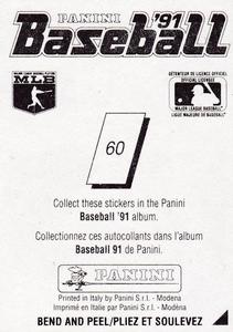 1991 Panini Stickers (Canada) #60 Kal Daniels Back