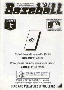 1991 Panini Stickers (Canada) #63 Mike Morgan Back