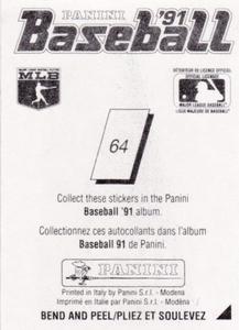 1991 Panini Stickers (Canada) #64 Giants Pennant Back