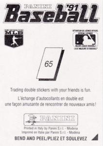 1991 Panini Stickers (Canada) #65 Giants Logo Back