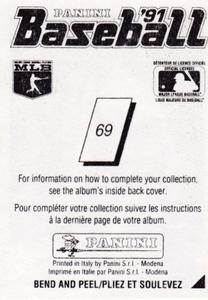 1991 Panini Stickers (Canada) #69 Matt Williams Back