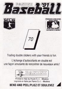 1991 Panini Stickers (Canada) #70 Jose Uribe Back