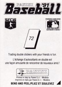 1991 Panini Stickers (Canada) #72 Brett Butler Back