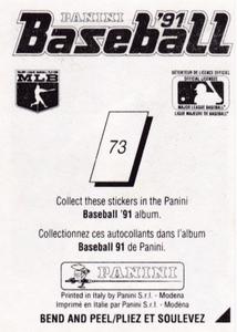 1991 Panini Stickers (Canada) #73 Don Robinson Back