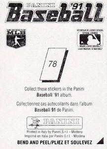 1991 Panini Stickers (Canada) #78 Mackey Sasser Back