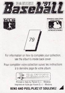 1991 Panini Stickers (Canada) #79 Dave Magadan Back