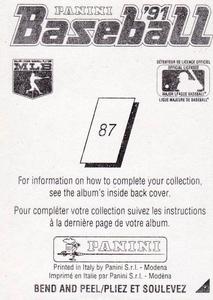1991 Panini Stickers (Canada) #87 Frank Viola Back