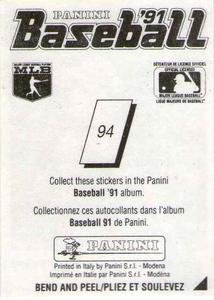 1991 Panini Stickers (Canada) #94 Garry Templeton Back