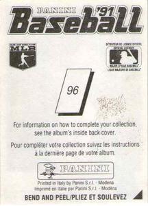 1991 Panini Stickers (Canada) #96 Bip Roberts Back
