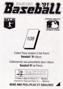 1991 Panini Stickers (Canada) #108 Lenny Dykstra Back