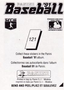 1991 Panini Stickers (Canada) #121 Andy Van Slyke Back