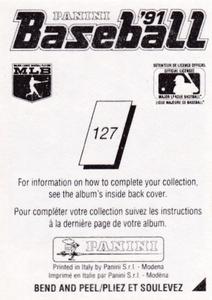 1991 Panini Stickers (Canada) #127 Todd Benzinger Back