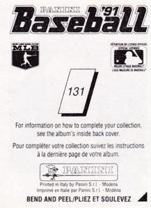 1991 Panini Stickers (Canada) #131 Eric Davis Back