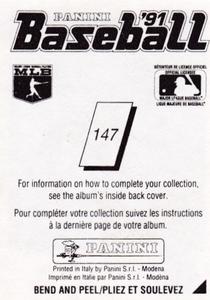1991 Panini Stickers (Canada) #147 Dennis Boyd Back