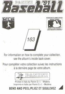 1991 Panini Stickers (Canada) #163 Lenny Dykstra Back