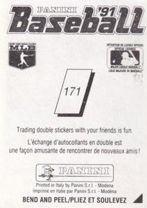 1991 Panini Stickers (Canada) #171 Rickey Henderson Back
