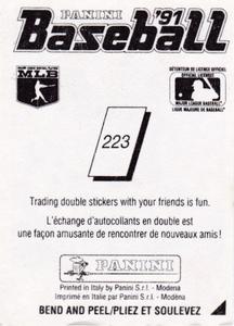 1991 Panini Stickers (Canada) #223 Tom Candiotti Back