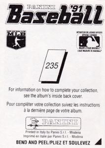 1991 Panini Stickers (Canada) #235 Erik Hanson Back