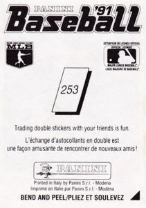 1991 Panini Stickers (Canada) #253 Julio Franco Back