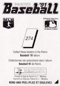 1991 Panini Stickers (Canada) #274 Royals Logo Back