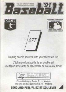1991 Panini Stickers (Canada) #277 Bill Pecota Back