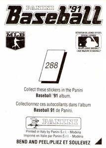 1991 Panini Stickers (Canada) #288 Cecil Fielder Back