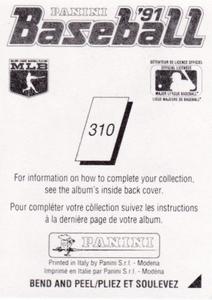 1991 Panini Stickers (Canada) #310 White Sox Logo Back
