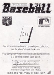 1991 Panini Stickers (Canada) #311 Carlton Fisk Back