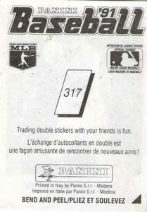 1991 Panini Stickers (Canada) #317 Lance Johnson Back