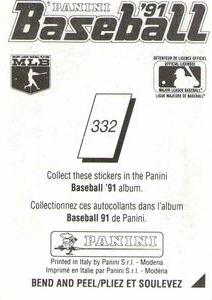 1991 Panini Stickers (Canada) #332 Dave Righetti Back