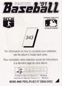 1991 Panini Stickers (Canada) #343 Blue Jays Helmet Back
