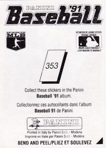 1991 Panini Stickers (Canada) #353 Randy Johnson Back