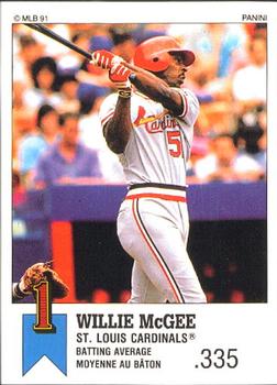 1991 Panini Top 15 (Canada) #1 Willie McGee Front