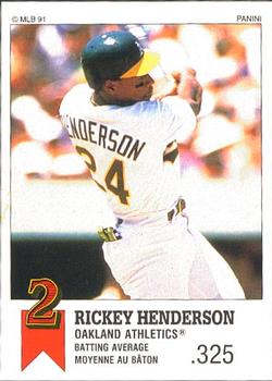 1991 Panini Top 15 (Canada) #6 Rickey Henderson Front