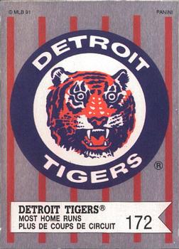 1991 Panini Top 15 (Canada) #123 Detroit Tigers / Most Home Runs Front