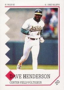 1992 Panini Stickers (Canadian) #20 Dave Henderson Front