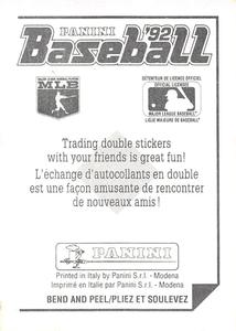 1992 Panini Stickers (Canadian) #1 Panini Baseball 1992 Logo Back