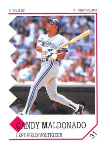 1992 Panini Stickers (Canadian) #31 Candy Maldonado Front